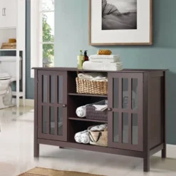 Costway Wood TV Stand Entertainment Media Center Console For TV Up To 50'' 16 Costway Wood TV Stand Entertainment Media Center Console For TV Up To 50'' -Costway GUEST 7f2d5635 7fa6 49c8 87d0 661fbb037f27