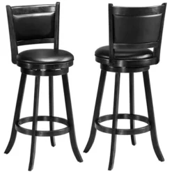 Costway Set Of 2 29'' Swivel Bar Height Stool Wood Dining Chair Barstool Black -Costway GUEST 7fd7a12d fbcb 499e be6c 655964f06fe5