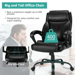 Costway 400 LBS Big & Tall Leather Office Chair Adjustable High Back Task Chair -Costway GUEST 7ffcf480 8abe 49d4 bece 07a8854a8db6