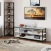 Costway 3-Tier TV Stand Entertainment Center For TV's Up To 50'' W/ Tempered Glass Top -Costway GUEST 801b5720 ab74 41eb af35 995112523717