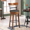 Costway 30.5'' BarStool Swivel Pub Height Kitchen Dining Bar Chair With Rubber Wood Legs