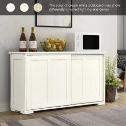 Costway Kitchen Storage Cabinet Sideboard Buffet Cupboard Wood Sliding Door Pantry White -Costway GUEST 8043cb71 998e 4dad b415 917bd084ea50