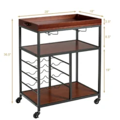 Costway 3 Tier Kitchen Trolley Utility Cart W/Wine Rack & Glass Holder 13 Costway 3 Tier Kitchen Trolley Utility Cart W/Wine Rack & Glass Holder -Costway GUEST 80c9ae32 cd2a 4e4a bda8 d3b5453ca656