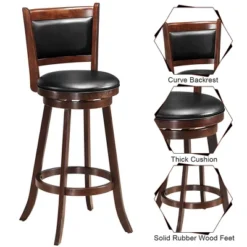 Costway 5pcs Pub Table Set 30'' Round Bar Height Table & 4pcs Swivel Bar Stools -Costway GUEST 80f0c6e5 8b06 4f9e b1e8 9dfaf227cba3
