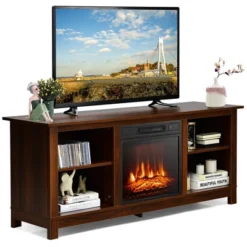 Costway 58'' 2-Tier Fireplace TV Stand W/18'' 1400W Electric Fireplace 65'' 24 Costway 58'' 2-Tier Fireplace TV Stand W/18'' 1400W Electric Fireplace 65'' -Costway GUEST 80fa0620 bf3c 4d63 af93 eb3ae6e16fd1