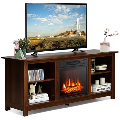 Costway 58'' 2-Tier Fireplace TV Stand W/18'' 1400W Electric Fireplace 65'' 13 Costway 58'' 2-Tier Fireplace TV Stand W/18'' 1400W Electric Fireplace 65'' - Image 11