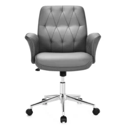 Costway Modern Home Office Leisure Chair PU Leather Adjustable Swivel W/ Armrest -Costway GUEST 81106b3b 78c9 4b54 8245 39c6ee53dc6e