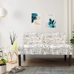 Costway Loveseat Sofa Fabric Settee Bench Bed Chair Wooden Leg Living Room -Costway GUEST 81150729 472c 48bc bae4 7e205cd980b5
