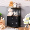 Costway 2 Drawer Dresser W/Shelf Storage Tower Nightstand End Table Chest Black -Costway GUEST 811a1a5d 4632 4918 a0c7 370a66aa653d