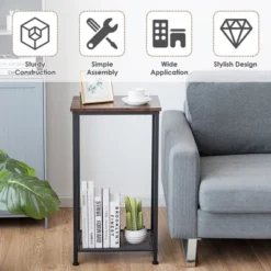 Costway Set Of 2 2-Tier Industrial Side End Accent Telephone Table W/ Mesh Shelf 17 Costway Set Of 2 2-Tier Industrial Side End Accent Telephone Table W/ Mesh Shelf -Costway GUEST 812b673c 0902 4f0b af3e aa227a32d445