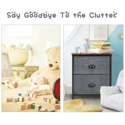 Costway 2 Drawers Nightstand Side Table Storage Unit Display Metal Frame Dorm Room -Costway GUEST 813874c7 8a78 4c9d acc4 6f7114a09cfb