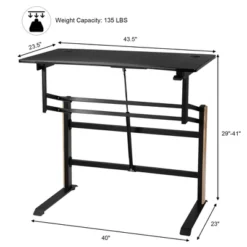 Costway Pneumatic Height Adjustable Standing Desk Sit To Stand Computer Desk Workstaion -Costway GUEST 81f11d03 753b 4702 8fc2 56e92be20507