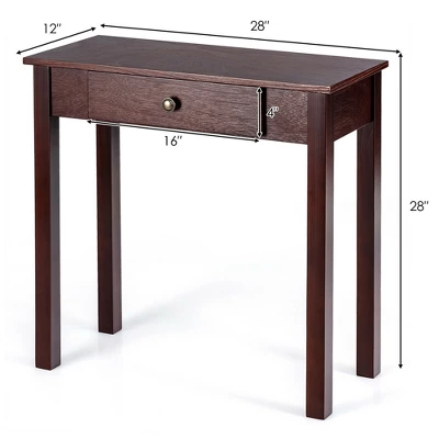 Costway Console Table With Drawer Entryway Hallway Accent Wooden Table Espresso 3 Costway Console Table With Drawer Entryway Hallway Accent Wooden Table Espresso