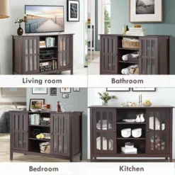 Costway Wood TV Stand Entertainment Media Center Console For TV Up To 50'' 19 Costway Wood TV Stand Entertainment Media Center Console For TV Up To 50'' -Costway GUEST 8279ed75 af69 404c 9048 07210fd210cd