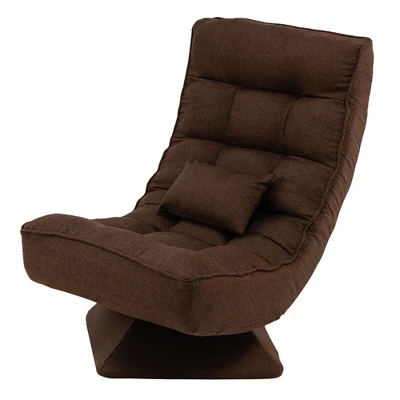 Costway 360° Swivel Floor Chair 5-Level Adjustable Lazy Chair W/ Massage Pillow GreyBlackBrown 13 Costway 360° Swivel Floor Chair 5-Level Adjustable Lazy Chair W/ Massage Pillow GreyBlackBrown - Image 11