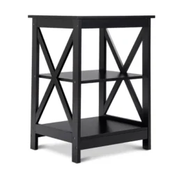 Costway 3-Tier Nightstand End Table Storage Display Shelf Living Room Furniture Black -Costway GUEST 829f1638 234f 4cc0 b058 2945d0e7d4b9