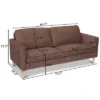 Costway Modern Fabric Couch Sofa Love Seat Upholstered Bed Lounge Sleeper 2-Seater Brown -Costway GUEST 83023028 bdf3 4a62 818b d4b5d4e2e2b3