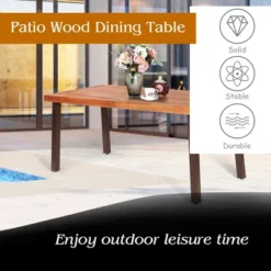 Costway Rectangular Acacia Wood Dining Table Rustic Furniture Indoor &Outdoor -Costway GUEST 834aea93 ba5c 43f0 9511 39e299fa887e