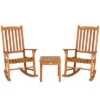 Costway 3 PCS Eucalyptus Rocking Chair Set W/ Coffee Table 2 Wood Conversation Chairs -Costway GUEST 837dc7fb d603 4b37 809a f245aa1fd797