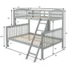 Costway Twin Over Full Bunk Bed Rubber Wood Convertible With Ladder Guardrail -Costway GUEST 840a568b e524 4aa7 a4f5 5354314a646b