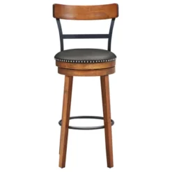 Costway 30.5'' BarStool Swivel Pub Height Kitchen Dining Bar Chair With Rubber Wood Legs -Costway GUEST 841380af ab2a 4d39 8ff2 1ed3b7797da1