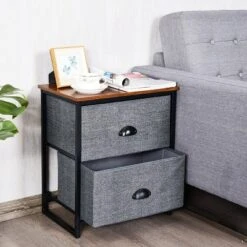 Costway 2 Drawers Nightstand Side Table Storage Unit Display Metal Frame Dorm Room -Costway GUEST 84321632 a5bd 4930 8615 781700ef8599