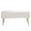 Costway Fauxfur Ottoman Bench Modern Vanity Bench Stool W/ Golden Legs WhitePink -Costway GUEST 8470cc2b 4169 4fb7 a09a 8dfadd5451be