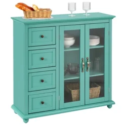 Costway Buffet Sideboard Table Kitchen Storage Cabinet W/ Drawers & Doors WhiteBlueGreen -Costway GUEST 8495d32e 8218 4aee 94b3 83f8aef51054