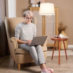 Costway End Table Lamp Bedside Nightstand Lighting With Wireless Charger NaturalCoffee -Costway GUEST 84be4c70 03fe 4234 a120 8e24f0f27f32