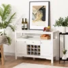 Costway Storage Buffet Sideboard Table Kitchen Sever Cabinet Wine Rack White -Costway GUEST 84d8b8de 2c0f 4642 b50b 9a8e4be8285d