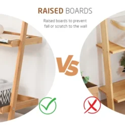 Costway 5-Tier Ladder Shelf Bamboo Bookshelf Wall-Leaning Storage Display Plant Stand -Costway GUEST 84f0d303 83f0 4696 8148 93321ce2e2d4