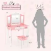 Costway Kids Vanity Princess Makeup Dressing Table Chair Set W/ Tri-folding Mirror -Costway GUEST 84ff7817 57bd 4b64 90b6 b32af2dde5c4