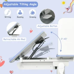 Costway Kids Writing Desk Student Study Table Height Adjustable W/Tilt Desktop -Costway GUEST 85260e12 9805 4ddf 86cf a679e3a4a122