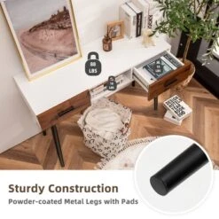 Costway 48'' Industrial Console Table With Storage Drawers Open Shelf Entryway -Costway GUEST 853e6020 5f68 4266 8ea1 c291aa7f6887