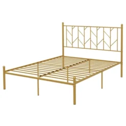 Costway Full/Queen/Twin Size Metal Platform Bed Frame Vintage Headboard Mattress Foundation Gold -Costway GUEST 854e109e da52 423e bbc5 97793ad672a7