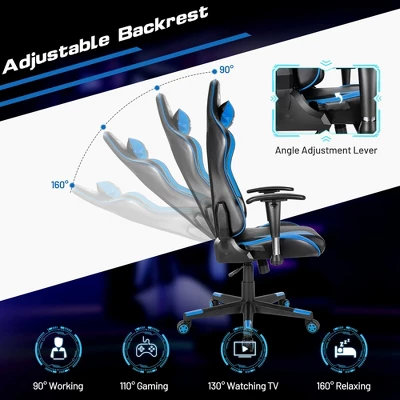 Costway Gaming Chair Adjustable Swivel Racing Style Computer Office Chair 9 Costway Gaming Chair Adjustable Swivel Racing Style Computer Office Chair - Image 7