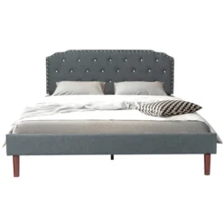 Costway Upholstered Bed Frame Adjustable Diamond Button Headboard Easy Assembly -Costway GUEST 85c01b87 d299 4a20 87f1 ea771abb352b