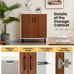 Costway 2-Door Sideboard Buffet Storage Cabinet Kitchen Cupboard With Adjustable Shelf -Costway GUEST 86c914ec 84bb 47cf 8a24 1f54f0334410