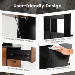 Costway 71'' Tall Kitchen Pantry Buffet Hutch Freestanding Storage Cabinet 4 Doors White/Walnut -Costway GUEST 86ca1cdd d5f6 46e4 9157 0b49a5a3fc6a