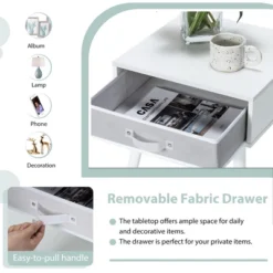 Costway Set Of 2 Mid-Century Nightstand End Accent Bedside Table W/ Drawer Rustic WhiteBrown 17 Costway Set Of 2 Mid-Century Nightstand End Accent Bedside Table W/ Drawer Rustic WhiteBrown -Costway GUEST 87087267 47dd 4918 ad01 55c92e6be3b4