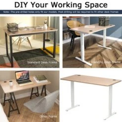 Costway 48'' Universal Tabletop For Standard & Sit To Stand Desk Frame WalnutNatural -Costway GUEST 87090cfc 4550 4aac b872 f05a3c3fae5b