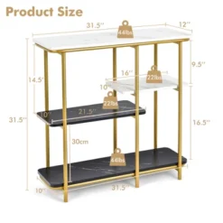 Costway 4 Tier Console Table Accent Buffet Storage Shelf Modern Steel Frame For Entrance -Costway GUEST 8724d619 ee19 4056 89ee 48e0c38fc7ca