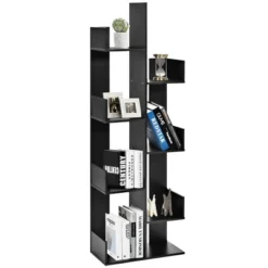 Costway 8-Tier Bookshelf Bookcase W/8 Open Compartments Space-Saving Storage Rack White/Black -Costway GUEST 87371d91 3b0d 48d5 a88b 0a188372687f