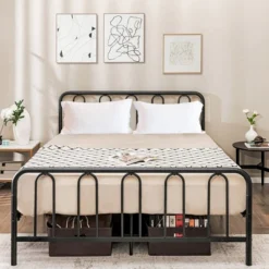 Costway Stylish Queen Size Metal Bed Frame Platform Bed Base W/ Headboard & Footboard 13 Costway Stylish Queen Size Metal Bed Frame Platform Bed Base W/ Headboard & Footboard -Costway GUEST 8757f6ce 0ca4 46b9 86f3 eee31888e18e