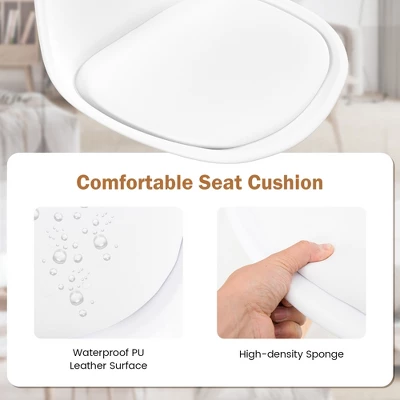 Costway Dining Table Set For 4 Modern Kitchen Table Set With Round GlassTempeTable&4 Chairs 8 Costway Dining Table Set For 4 Modern Kitchen Table Set With Round GlassTempeTable&4 Chairs - Image 6