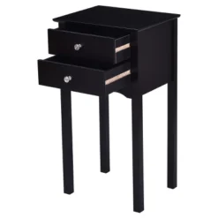 Costway 2 PCS Side Table End Accent Table Night Stand W/ 2 Drawers Black -Costway GUEST 87cd99dd 1693 4375 8a57 4bad5889740d