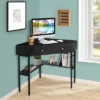 Costway Corner Computer Desk Writing Workstation Study Desk W/ 2 Drawers WhiteBlackGold -Costway GUEST 88b8f992 a018 42e7 864a b963acc549ca
