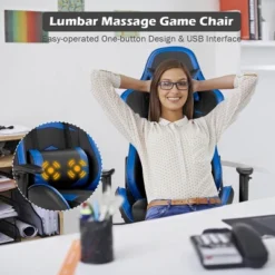 Costway Massage Gaming Chair Reclining Swivel Racing Office Chair With Footrest -Costway GUEST 88cdca95 e460 4cdb a18a 847ffb8a0980