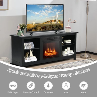 Costway 58'' 2-Tier Fireplace TV Stand W/18'' 1400W Electric Fireplace 65'' 6 Costway 58'' 2-Tier Fireplace TV Stand W/18'' 1400W Electric Fireplace 65'' - Image 4