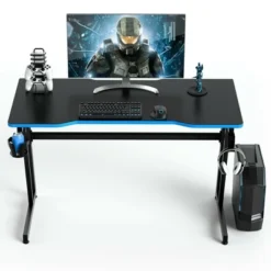 Costway 47.5'' Gaming Desk Z-Shaped Computer Office Table W/Gaming Handle Rack Red/Blue -Costway GUEST 893241fc 43ce 4bd2 a6f5 37599ed4a5e2